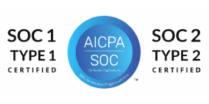 SOC 1 and SOC 2 Type 2 AICPA Certification SOC 1 and SOC 2 Type 2 certification badges issued by AICPA